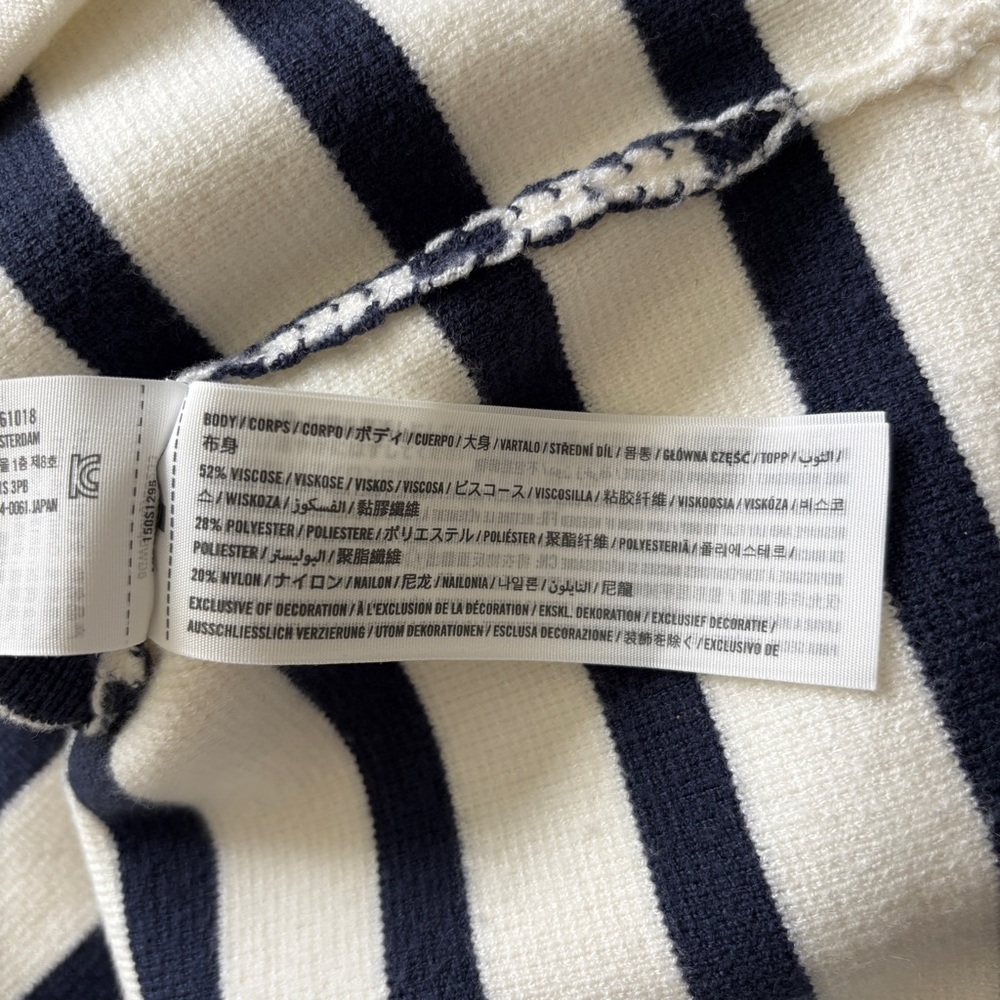 Abercrombie and Fitch LuxeLoft Crew Sweater Jacket White Navy Stripe Lady Jacket - Picture 7 of 10